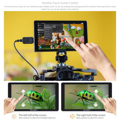 FEELWORLD P6XL 6.0 inch Aluminium Built-in Battery DSLR Camera Field Monitor Touch Screen 4K HDMI High Brightness 1200nit Monitor (Black) - On-camera Monitors by FEELWORLD | Online Shopping UK | buy2fix