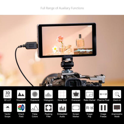 FEELWORLD P6XL 6.0 inch Aluminium Built-in Battery DSLR Camera Field Monitor Touch Screen 4K HDMI High Brightness 1200nit Monitor (Black) - On-camera Monitors by FEELWORLD | Online Shopping UK | buy2fix