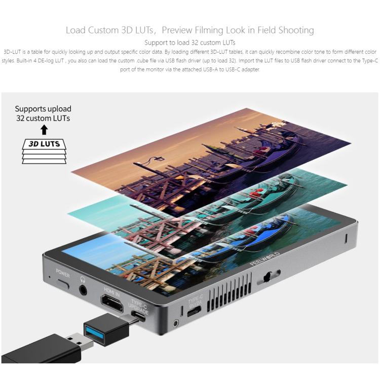 FEELWORLD P6XL 6.0 inch Aluminium Built-in Battery DSLR Camera Field Monitor Touch Screen 4K HDMI High Brightness 1200nit Monitor (Black) - On-camera Monitors by FEELWORLD | Online Shopping UK | buy2fix