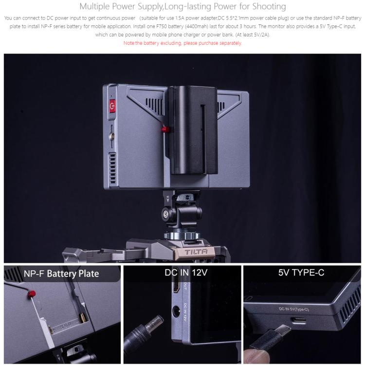 FEELWORLD P6X 5.5 inch Aluminium DSLR Camera Field Monitor Touch Screen 4K HDMI High Brightness 1000nit Monitor (Black) - On-camera Monitors by FEELWORLD | Online Shopping UK | buy2fix