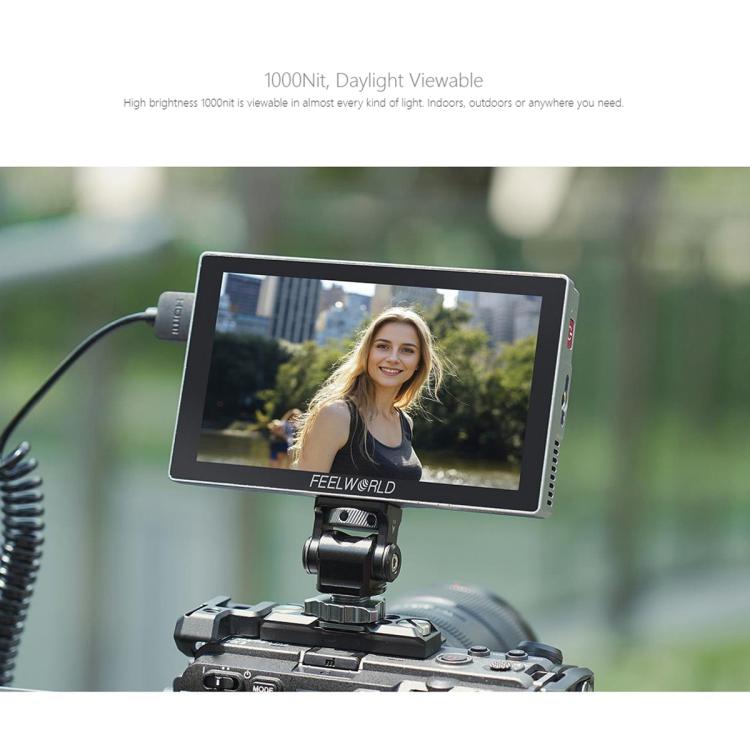 FEELWORLD P6X 5.5 inch Aluminium DSLR Camera Field Monitor Touch Screen 4K HDMI High Brightness 1000nit Monitor (Black) - On-camera Monitors by FEELWORLD | Online Shopping UK | buy2fix