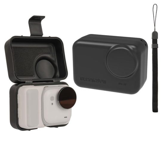 For Insta360 GO Ultra Sunnylife Portable Protective Case Shock-proof Dust-proof Storage Box with Lanyard (Black)