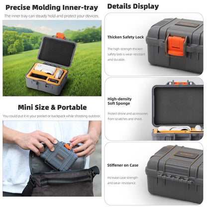 For Insta360 GO Ultra Sunnylife Mini Travel Box Waterproof Carrying Box Shock-proof Hard Shell (Grey) - Case & Bags by Sunnylife | Online Shopping UK | buy2fix