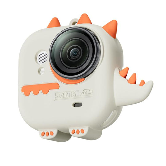 For Insta360 GO Ultra STARTRC Cute Dragon Silicone Protective Cover with Lanyards (Orange White)