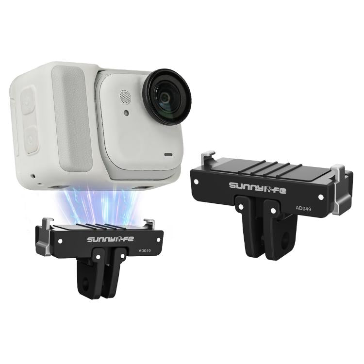 For Insta360 GO Ultra Sunnylife Magnetic Quick Release Adapter Mount Foldable Base Dual-Claws 1/4 Adapter (Black) - Mount & Holder by Sunnylife | Online Shopping UK | buy2fix