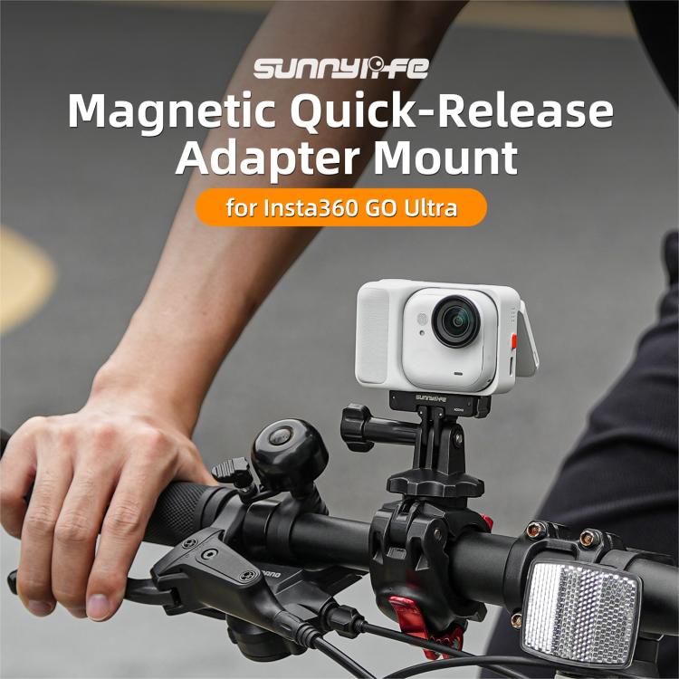 For Insta360 GO Ultra Sunnylife Magnetic Quick Release Adapter Mount Foldable Base Dual-Claws 1/4 Adapter (Black) - Mount & Holder by Sunnylife | Online Shopping UK | buy2fix