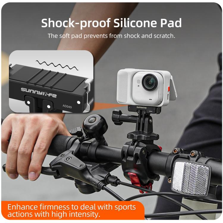 For Insta360 GO Ultra Sunnylife Magnetic Quick Release Adapter Mount Foldable Base Dual-Claws 1/4 Adapter (Black) - Mount & Holder by Sunnylife | Online Shopping UK | buy2fix