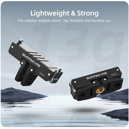 For Insta360 GO Ultra Sunnylife Magnetic Quick Release Adapter Mount Foldable Base Dual-Claws 1/4 Adapter (Black) - Mount & Holder by Sunnylife | Online Shopping UK | buy2fix