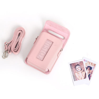 For FUJIFILM Instax mini Link 3 Full Body Leather Case Bag with Strap (Pink) - Leather Bag by buy2fix | Online Shopping UK | buy2fix