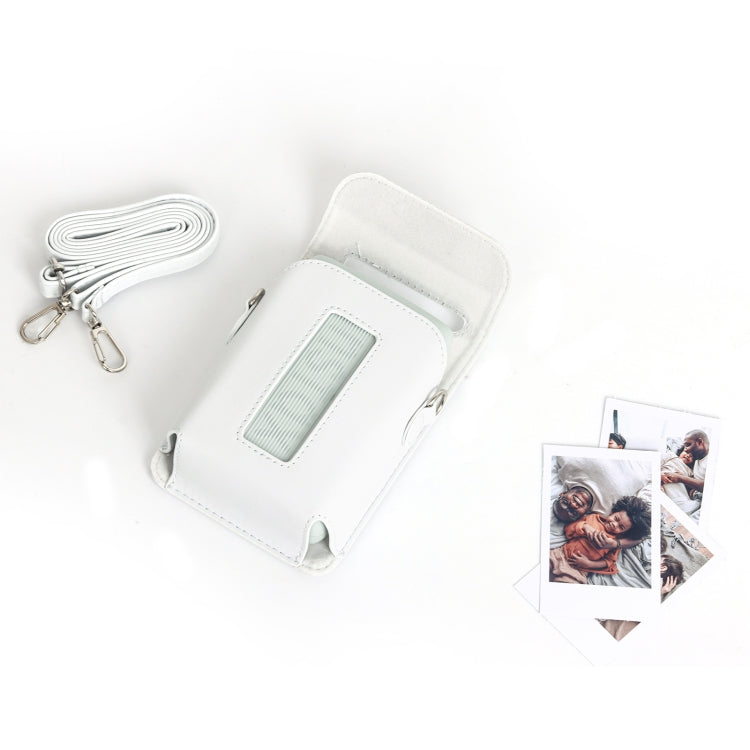 For FUJIFILM Instax mini Link 3 Full Body Leather Case Bag with Strap (White) - Leather Bag by buy2fix | Online Shopping UK | buy2fix