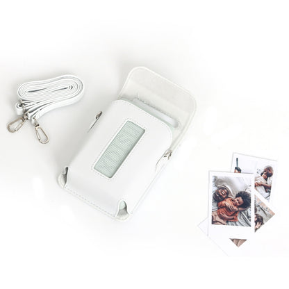 For FUJIFILM Instax mini Link 3 Full Body Leather Case Bag with Strap (White) - Leather Bag by buy2fix | Online Shopping UK | buy2fix