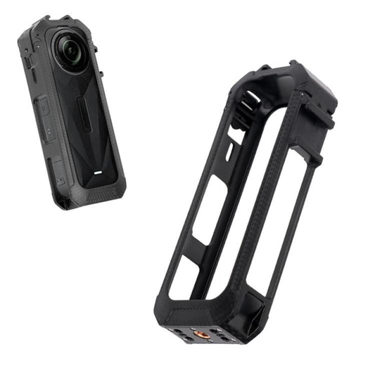 For Insta360 X5 Cold Shoe Carbon Fiber Texture ABS Plastic Protective Frame (Black) - Mount & Holder by buy2fix | Online Shopping UK | buy2fix