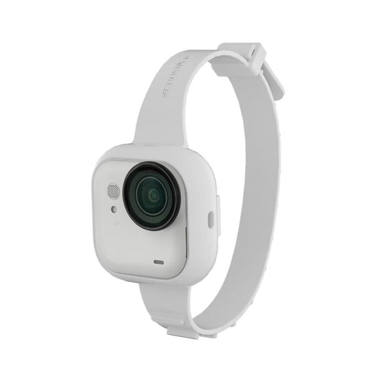For Insta360 GO Ultra Sunnylife Expansion Band Strap Silicone Protective Cover Wristband Backpack Bicycle Stripe Cat Collar (White)