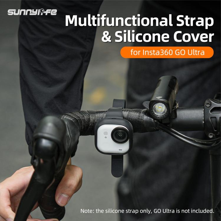 For Insta360 GO Ultra Sunnylife Expansion Band Strap Silicone Protective Cover Wristband Backpack Bicycle Stripe Cat Collar (White) - Case & Bags by Sunnylife | Online Shopping UK | buy2fix