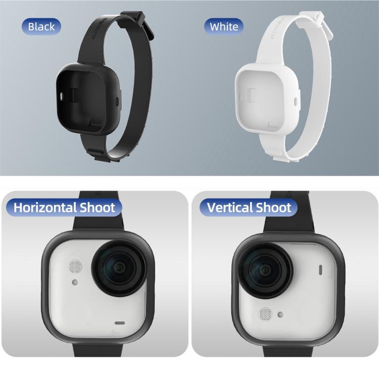 For Insta360 GO Ultra Sunnylife Expansion Band Strap Silicone Protective Cover Wristband Backpack Bicycle Stripe Cat Collar (White) - Case & Bags by Sunnylife | Online Shopping UK | buy2fix