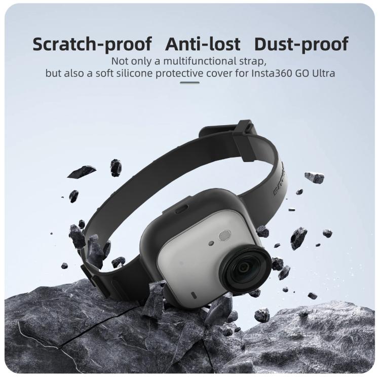 For Insta360 GO Ultra Sunnylife Expansion Band Strap Silicone Protective Cover Wristband Backpack Bicycle Stripe Cat Collar (White) - Case & Bags by Sunnylife | Online Shopping UK | buy2fix