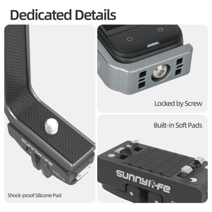 For Insta360 X5 / X4 Sunnylife L-Type Vertical-Horizontal Magnetic Mount with DZ015 Magnetic Adapter Quick Release Mount Adapter Stand (Grey) - Mount & Holder by Sunnylife | Online Shopping UK | buy2fix