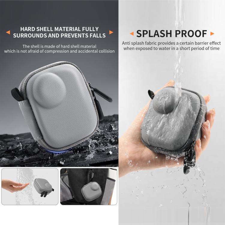 For Insta360 GO Ultra STARTRC Mini Portable Body Diamond Texture PU Storage Bag (Grey) - Case & Bags by STARTRC | Online Shopping UK | buy2fix