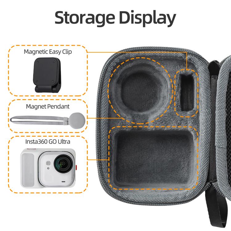 For Insta360 GO Ultra Sunnylife Standard Portable Protective Box Storage Bag (Black) - Case & Bags by Sunnylife | Online Shopping UK | buy2fix