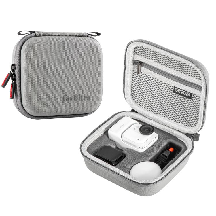 For Insta360 GO Ultra STARTRC Standard Portable Protective Box Diamond Texture PU Storage Bag (Grey) - Case & Bags by STARTRC | Online Shopping UK | buy2fix