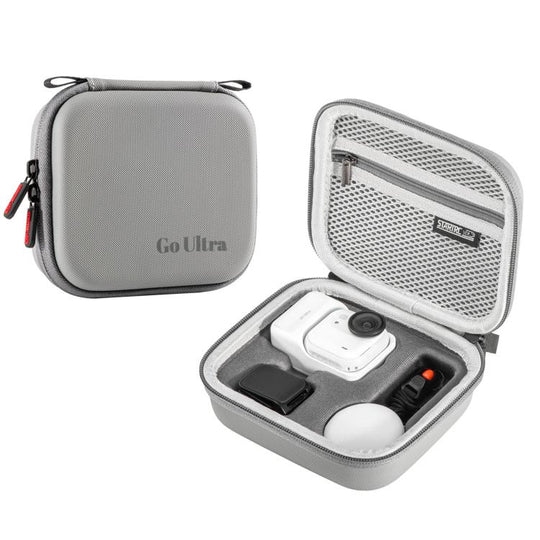 For Insta360 GO Ultra STARTRC Standard Portable Protective Box Diamond Texture PU Storage Bag (Grey)