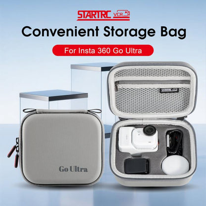 For Insta360 GO Ultra STARTRC Standard Portable Protective Box Diamond Texture PU Storage Bag (Grey) - Case & Bags by STARTRC | Online Shopping UK | buy2fix