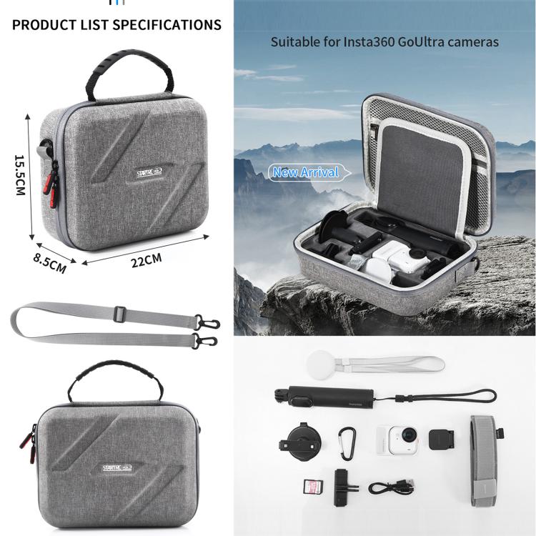 For Insta360 Go Ultra STARTRC Full Kit Portable Handbag Shoulder Nylon Storage Bag (Grey) - Case & Bags by STARTRC | Online Shopping UK | buy2fix