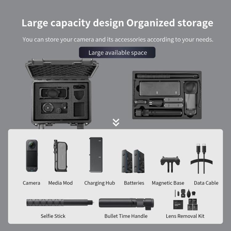 For Insta360 X5 STARTRC Waterproof Dual-layer Suitcase Storage Box (Black) - Case & Bags by STARTRC | Online Shopping UK | buy2fix
