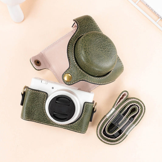For Sony ZV-1F / ZV1M2 Full Body Camera PU Leather Case Bag with Strap (Green) by buy2fix