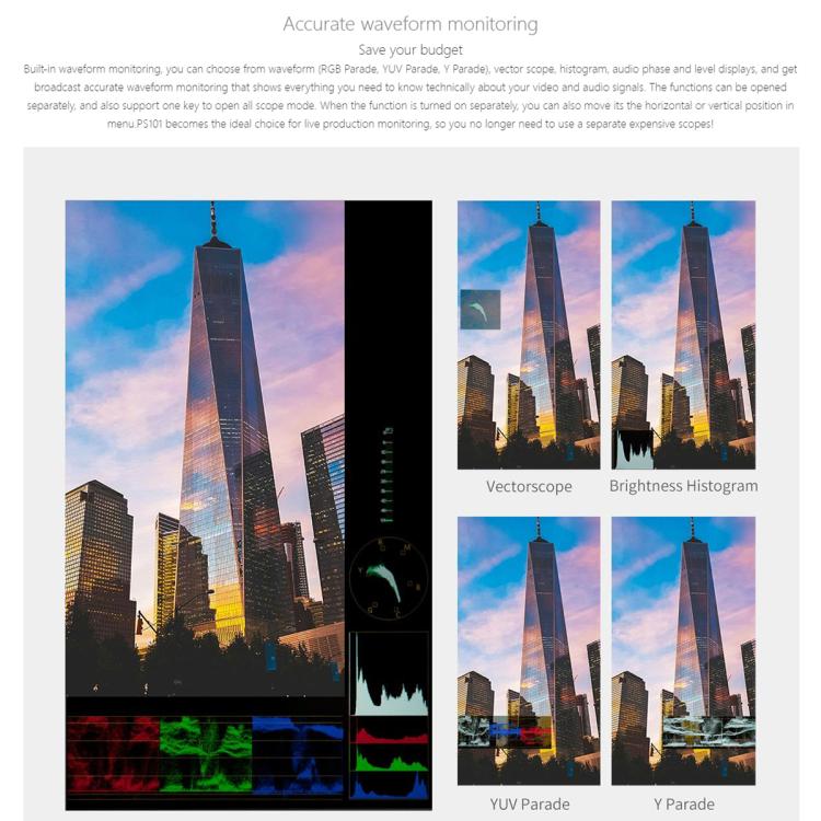 FEELWORLD PS101 Triple 10.1-inch Vertical Dispaly Carry-on Monitor High Brightness 1000nit Portable Protective Case (UK Plug) - On-camera Monitors by FEELWORLD | Online Shopping UK | buy2fix