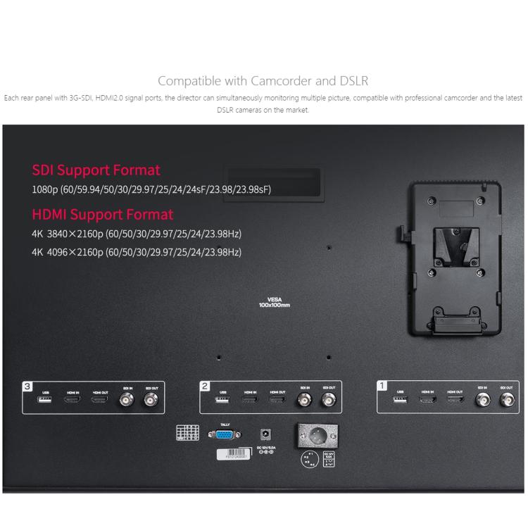 FEELWORLD PS101 Triple 10.1-inch Vertical Dispaly Carry-on Monitor High Brightness 1000nit Portable Protective Case (AU Plug) - On-camera Monitors by FEELWORLD | Online Shopping UK | buy2fix