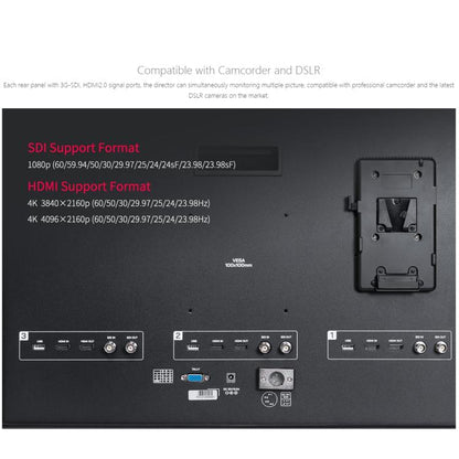 FEELWORLD PS101 Triple 10.1-inch Vertical Dispaly Carry-on Monitor High Brightness 1000nit Portable Protective Case (AU Plug) - On-camera Monitors by FEELWORLD | Online Shopping UK | buy2fix