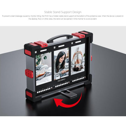 FEELWORLD PS101 Triple 10.1-inch Vertical Dispaly Carry-on Monitor High Brightness 1000nit Portable Protective Case (UK Plug) - On-camera Monitors by FEELWORLD | Online Shopping UK | buy2fix