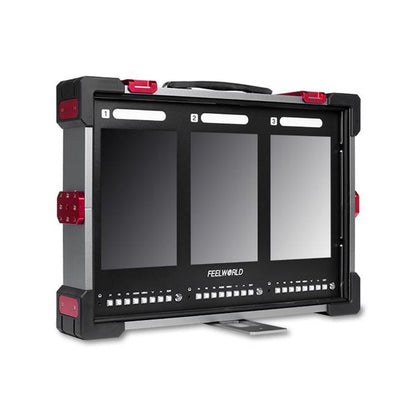 FEELWORLD PS101 Triple 10.1-inch Vertical Dispaly Carry-on Monitor High Brightness 1000nit Portable Protective Case (UK Plug) - On-camera Monitors by FEELWORLD | Online Shopping UK | buy2fix
