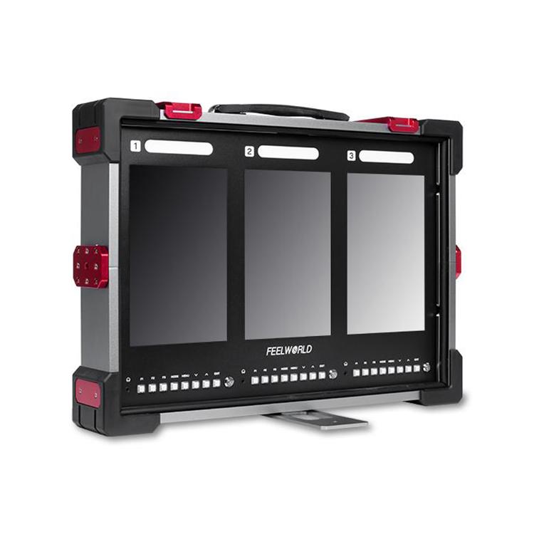 FEELWORLD PS101 Triple 10.1-inch Vertical Dispaly Carry-on Monitor High Brightness 1000nit Portable Protective Case (AU Plug) - On-camera Monitors by FEELWORLD | Online Shopping UK | buy2fix