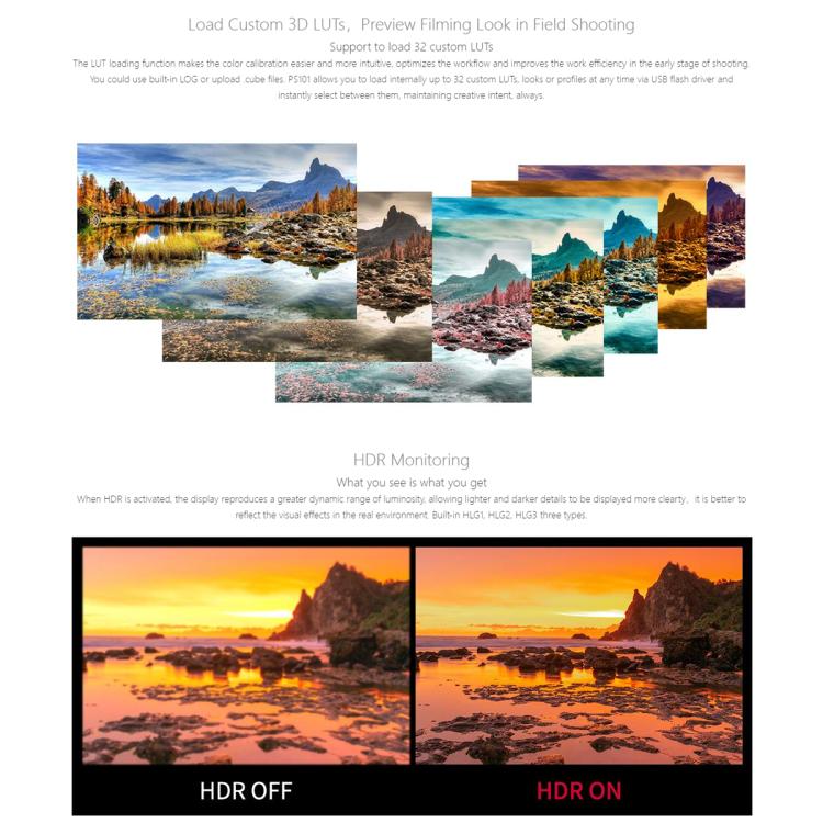 FEELWORLD PS101 Triple 10.1-inch Vertical Dispaly Carry-on Monitor High Brightness 1000nit Portable Protective Case (AU Plug) - On-camera Monitors by FEELWORLD | Online Shopping UK | buy2fix