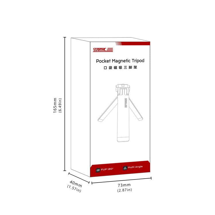 STARTRC Pocket-Size Foldable Magnetic Tripod for GoPro, DJI, Insta360 Action Cameras, DJI Pocket Series (Black) - Holder by STARTRC | Online Shopping UK | buy2fix