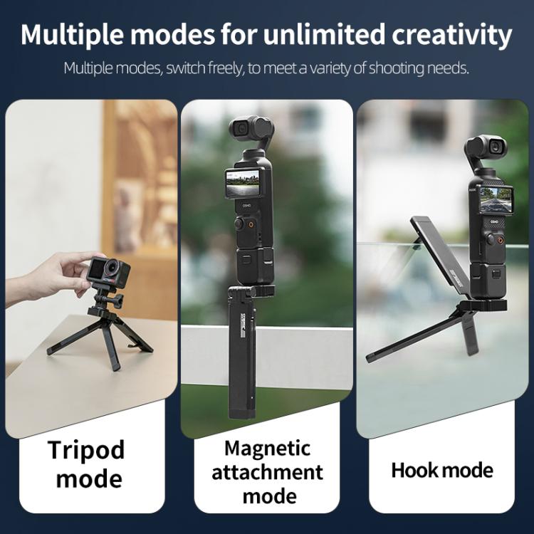 STARTRC Pocket-Size Foldable Magnetic Tripod for GoPro, DJI, Insta360 Action Cameras, DJI Pocket Series (Black) - Holder by STARTRC | Online Shopping UK | buy2fix