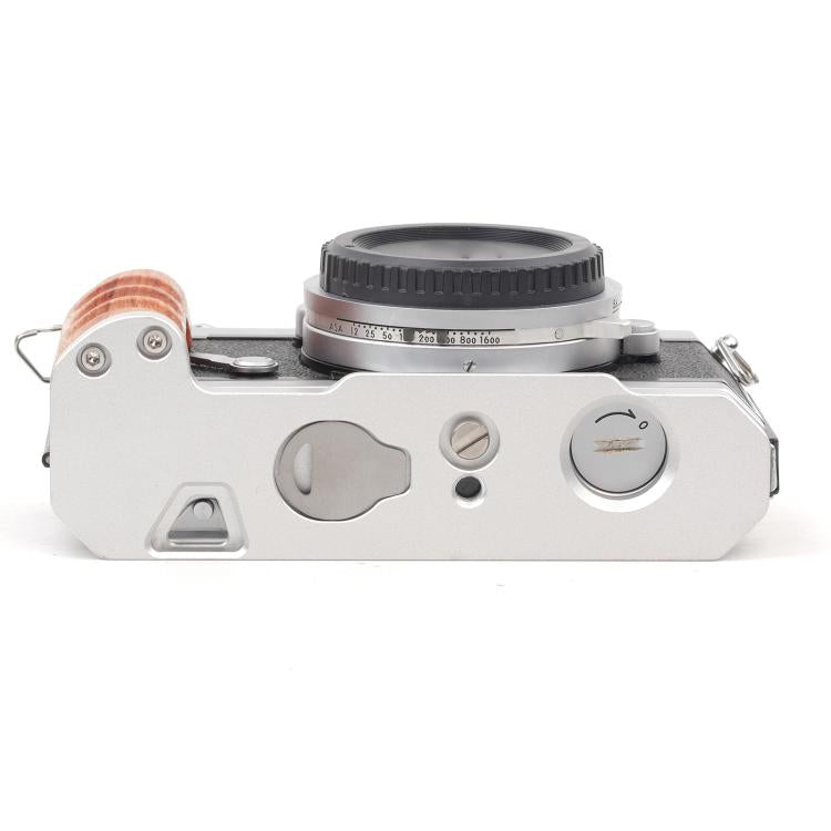 Wooden Hand Grip Arca Quick Release Plate Aluminum Alloy Base for Nikon Nikkormat F / FTn / FT2 / FT3 (Silver) - Camera Cage by buy2fix | Online Shopping UK | buy2fix