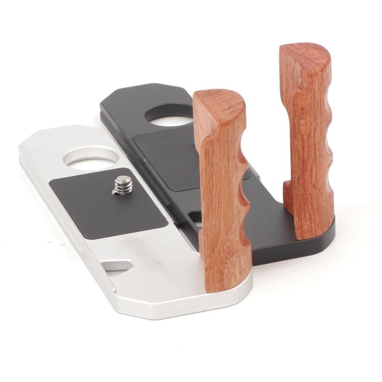 Wooden Hand Grip Arca Quick Release Plate Aluminum Alloy Base for Nikon Nikkormat F / FTn / FT2 / FT3 (Black) - Camera Cage by buy2fix | Online Shopping UK | buy2fix
