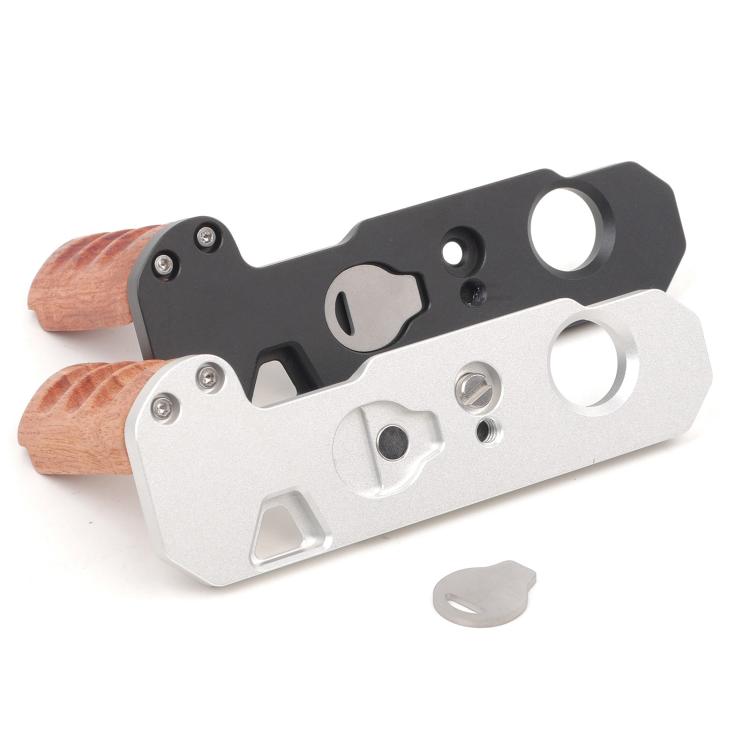 Wooden Hand Grip Arca Quick Release Plate Aluminum Alloy Base for Nikon Nikkormat F / FTn / FT2 / FT3 (Silver) - Camera Cage by buy2fix | Online Shopping UK | buy2fix