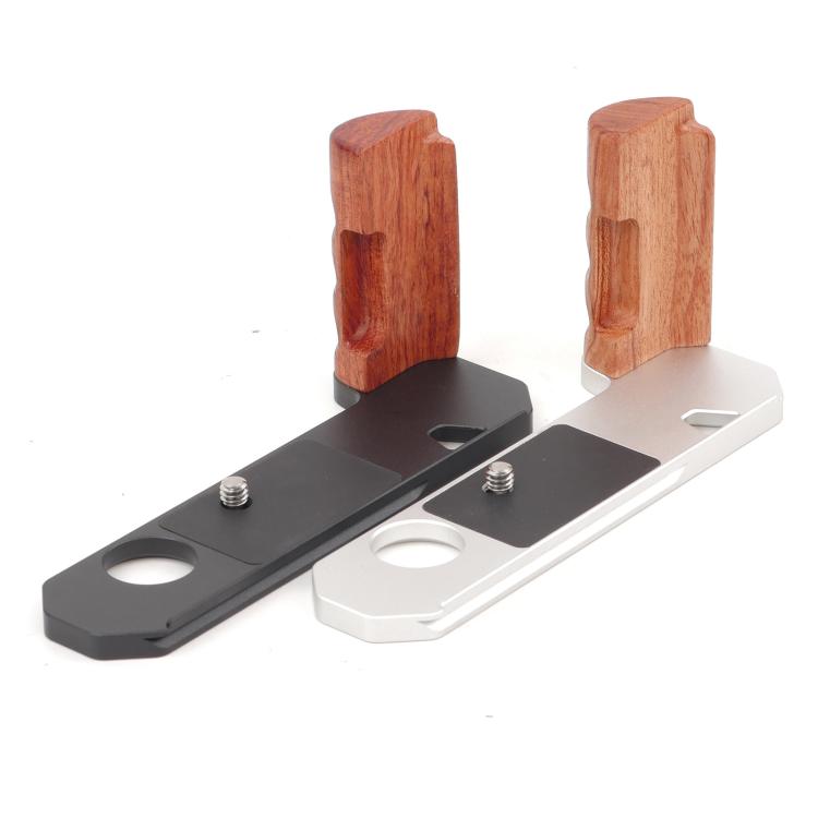 Wooden Hand Grip Arca Quick Release Plate Aluminum Alloy Base for Nikon Nikkormat F / FTn / FT2 / FT3 (Silver) - Camera Cage by buy2fix | Online Shopping UK | buy2fix