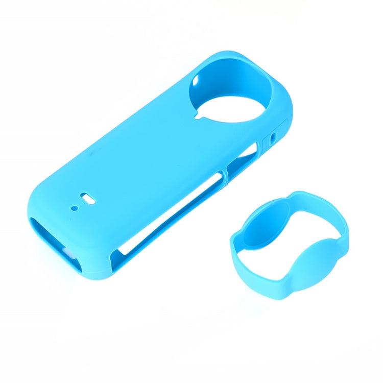 For Insta360 X4 Silicone Protective Case with Lens Cover (Blue) - Case & Bags by buy2fix | Online Shopping UK | buy2fix