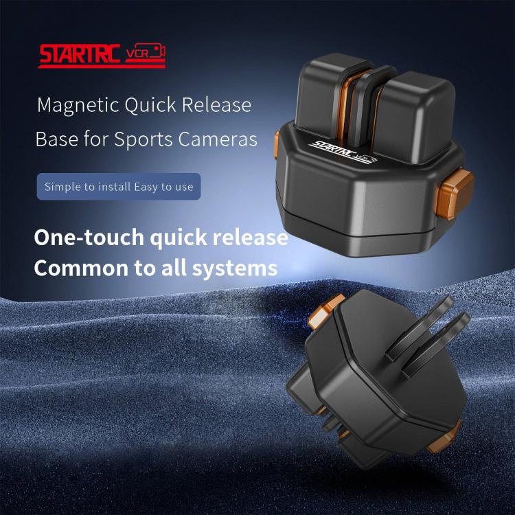 STARTRC VCR Snap-Mag Magnetic Quick Release Base Mount For GoPro (Black) - Connection Mount by STARTRC | Online Shopping UK | buy2fix