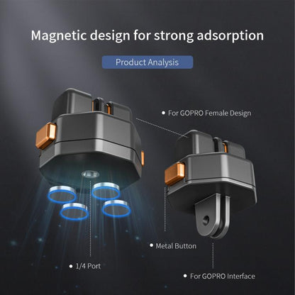 STARTRC VCR Snap-Mag Magnetic Quick Release Base Mount For GoPro (Black) - Connection Mount by STARTRC | Online Shopping UK | buy2fix