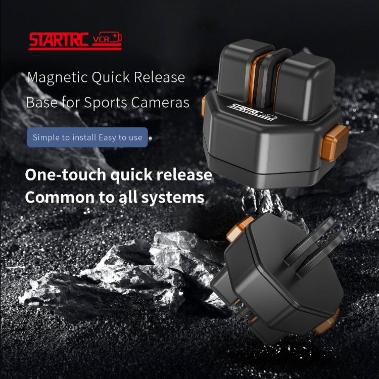 STARTRC VCR Snap-Mag Quick Release Base Mount Adapter For GoPro (Black) - Connection Mount by STARTRC | Online Shopping UK | buy2fix