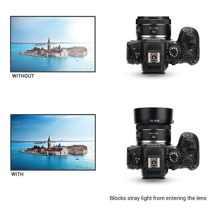 ES-65B Lens Hood Shade for Canon RF 50mm F1.8 STM Lens - Lens Hood by buy2fix | Online Shopping UK | buy2fix