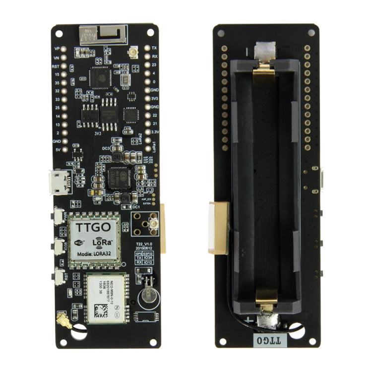 TTGO T-Beam ESP32 Bluetooth WiFi Module 868MHz GPS NEO-M8N LORA 32 Module with Antenna & 18650 Battery Holder by TTGO