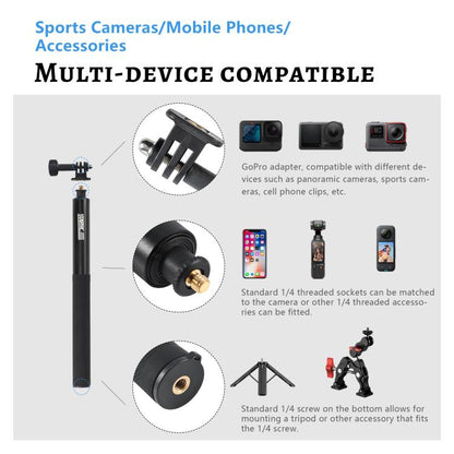 STARTRC 1.3m Handheld Extendable Pole Monopod (Black) - Extendable Pole by STARTRC | Online Shopping UK | buy2fix