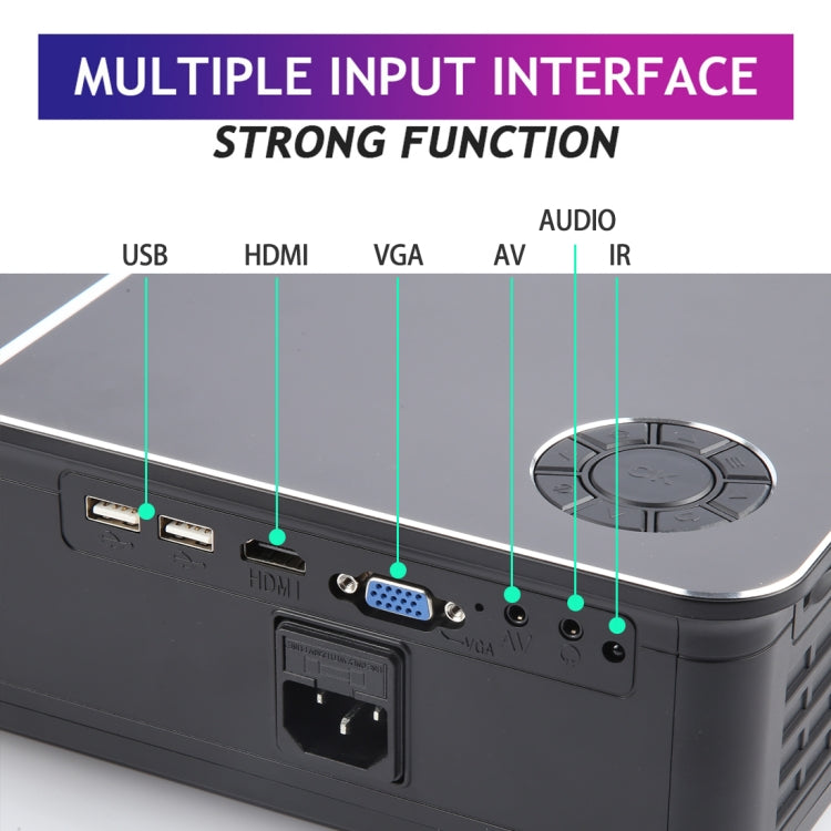 Wejoy L5 Home Theater Adjustable Optical Keystone Full HD 1080P LED LCD Video Projector with Remote Control (UK Plug) by WEJOY